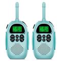 2Pcs DJ100 Walkie Talkie Toys Kids Interphone Mini Handheld Transceiver 3KM Range UHF Radio with Lanyard - Azul+Azul