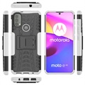 Capa Híbrida Antiderrapante para Motorola Moto E20/E30/E40 - Branco / Preto