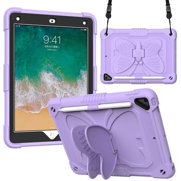 Capa para tablet em forma de borboleta com suporte para PC + silicone e alça para iPad de 9,7 polegadas (2018)/(2017)/iPad Air 2