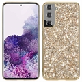 Capa Híbrida Glitter Series para Samsung Galaxy S21 FE 5G - Dourado