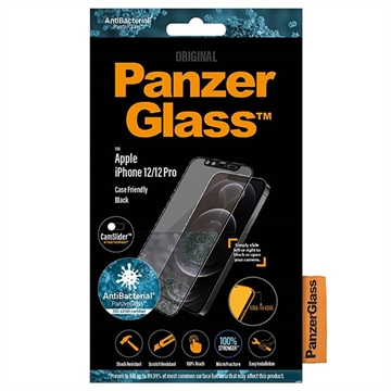 Protetor de Ecrã PanzerGlass Case Friendly CamSlider para iPhone 12/12 Pro - Borda Preta