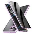 Capa Magnética de Vidro Temperado para  Samsung Galaxy S23 Ultra 5G - Privacidade - Púrpura Claro