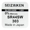 Bateria de óxido de prata Seizaiken 303 SR44SW - 1.55V