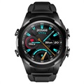 Smartwatch com Auriculares TWS JM06 - Bracelete em Silicone - Preto