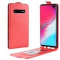 Flip Case Vertical com Ranhura de Cartão para Samsung Galaxy S10 5G - Vermelho