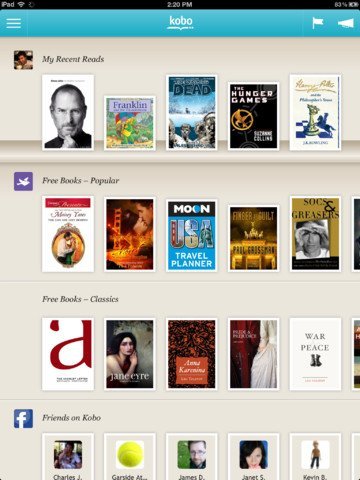 Aplicação para leitura Kobo Aplicação Kobo