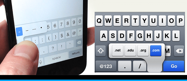 Atalho para teclado - iPhone Pontos de lista e atalhos para TLD no iphone