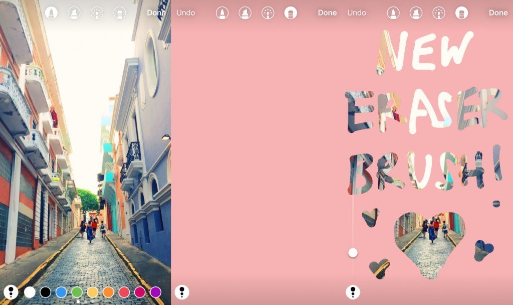 Borracha aplicada em cima de cor na Instagram