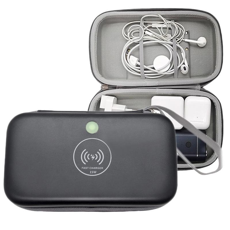 Mala de viagem e organizador Bolsa de viagem com carregador sem fio e esterilizador UV