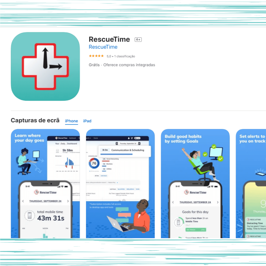 Aplicação RescueTime RescueTime para um equilíbrio ideal entre vida profissional e pessoal