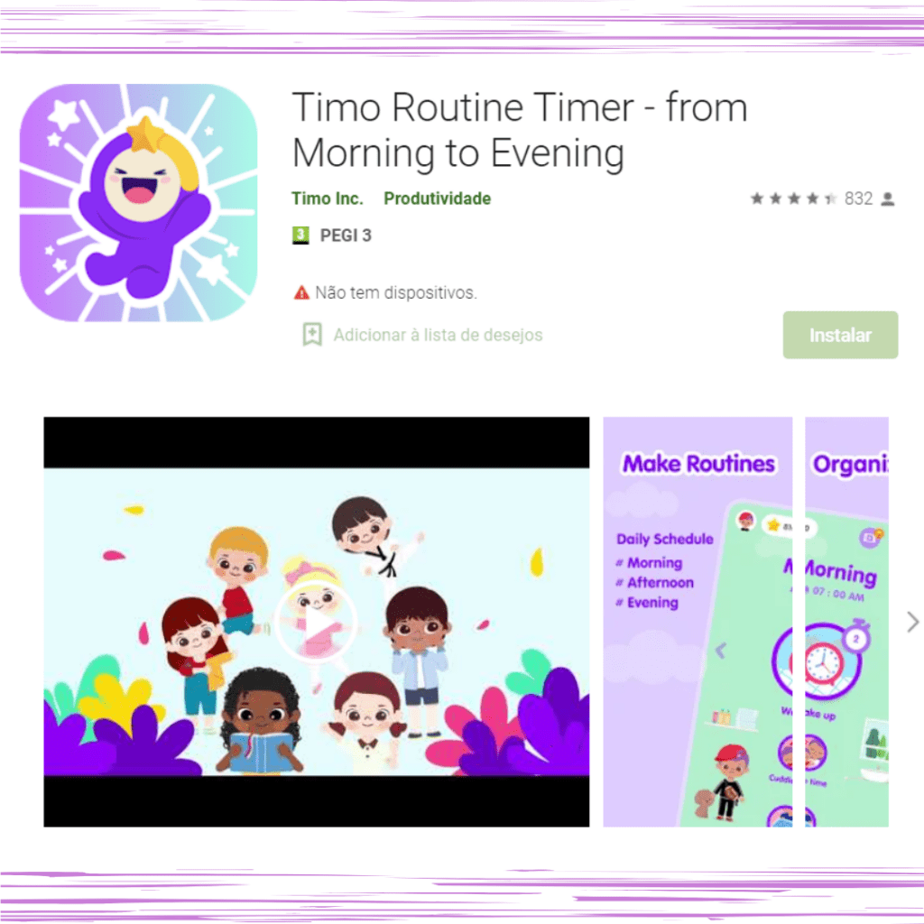 Aplicação Timo Routine Timer Timo Routine Timer: da manhã à noite