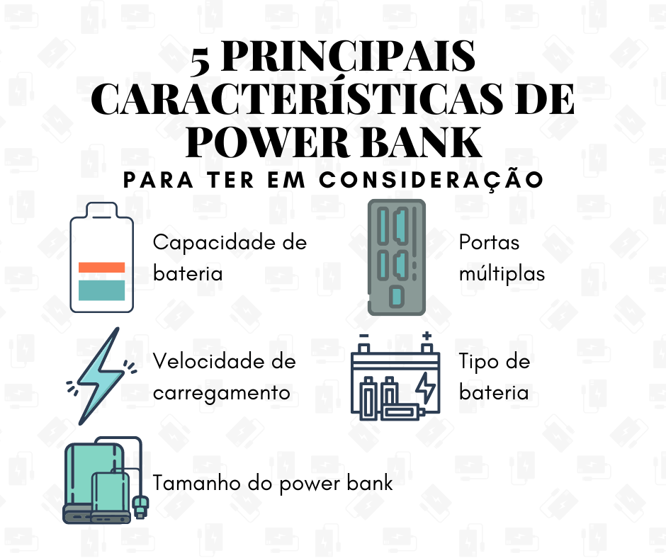 5 principais características de power banks Especificações de power banks