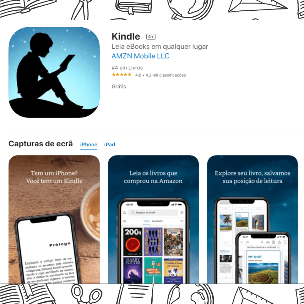 Aplicação para leitores ávidos Kindle