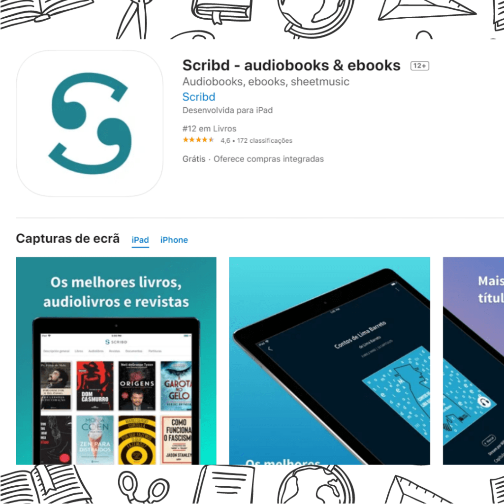 Aplicação Scribd Aplicação de leitura Scribd