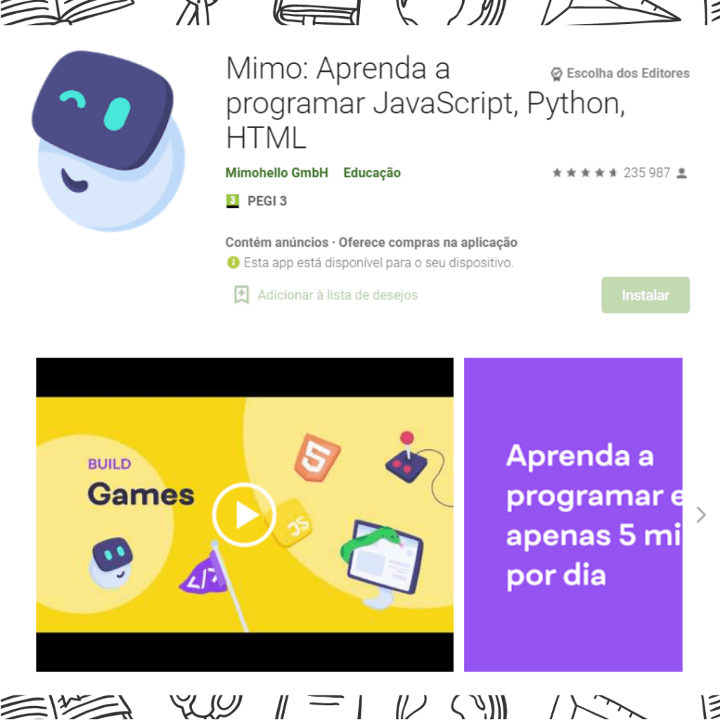 Aplicação de codificação Mimo Aplicação educacional Mimo