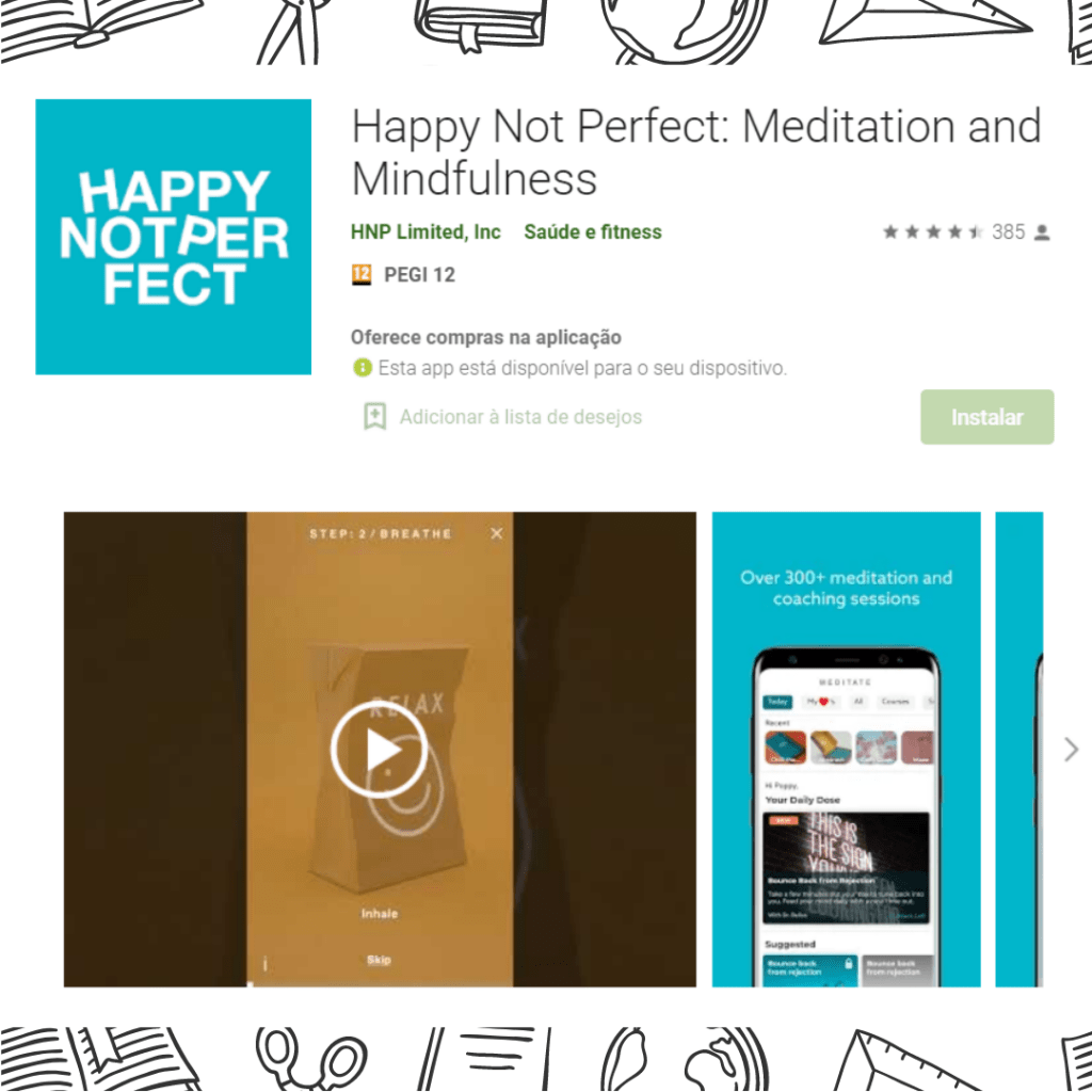 Aplicação Happy Not Perfect Aplicação de meditação Happy Not Perfect