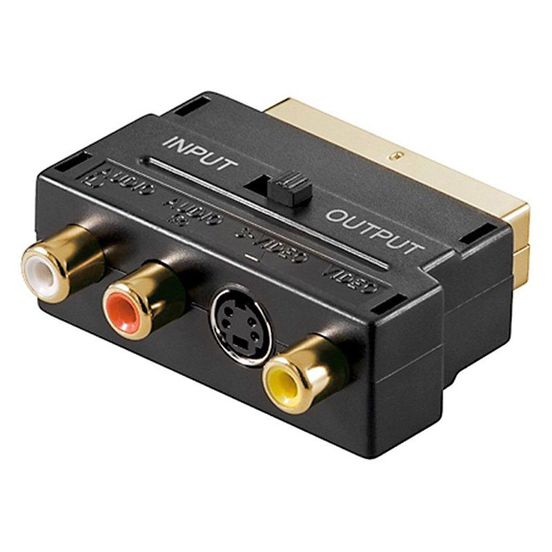S-Video e RCA a SCART Adaptador SCART com RCA e S-Video