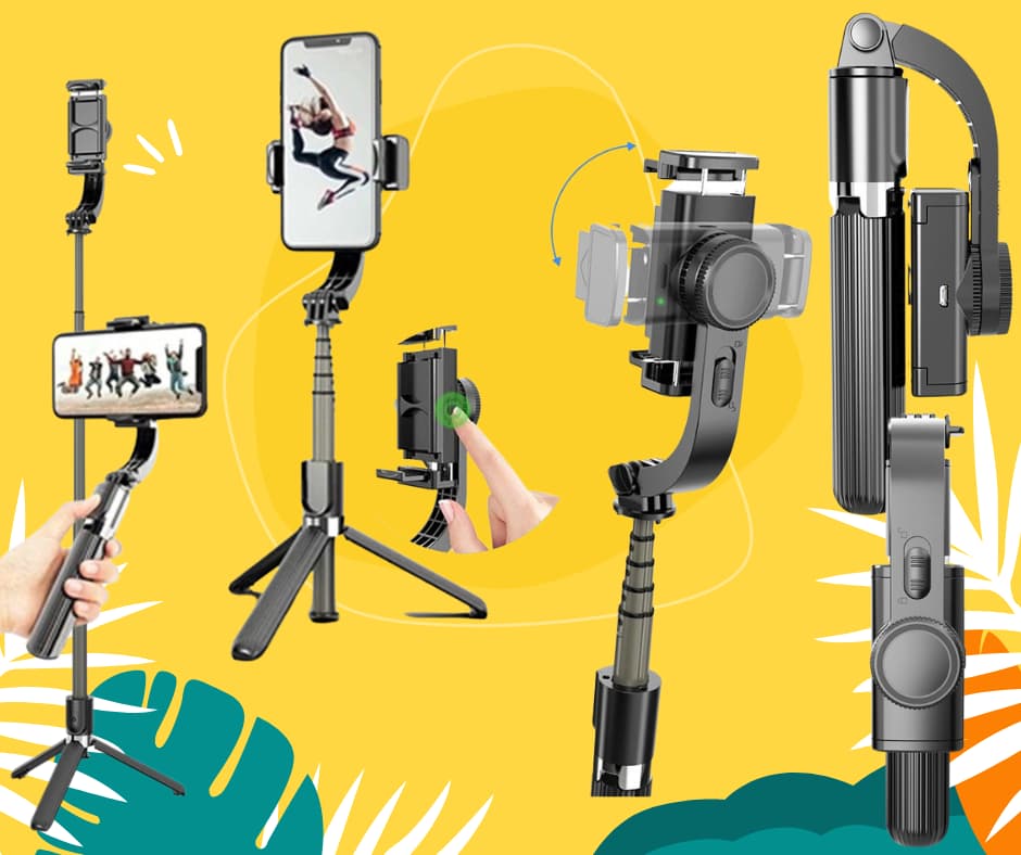 Selfie Stick com Estabilizador Gimbal e Tripé L08 para Vídeos Estáveis Selfie Stick L08
