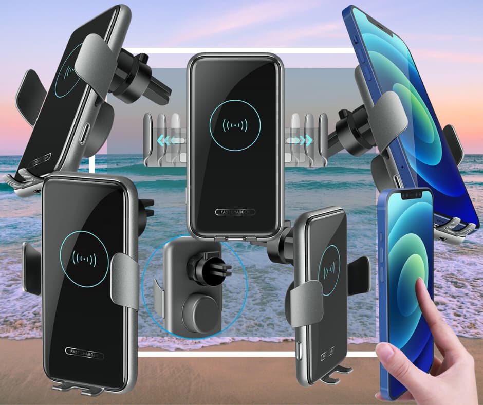 Suporte de Carro 2 em 1 com Carregamento Sem Fios V8 Suporte de Carro V8