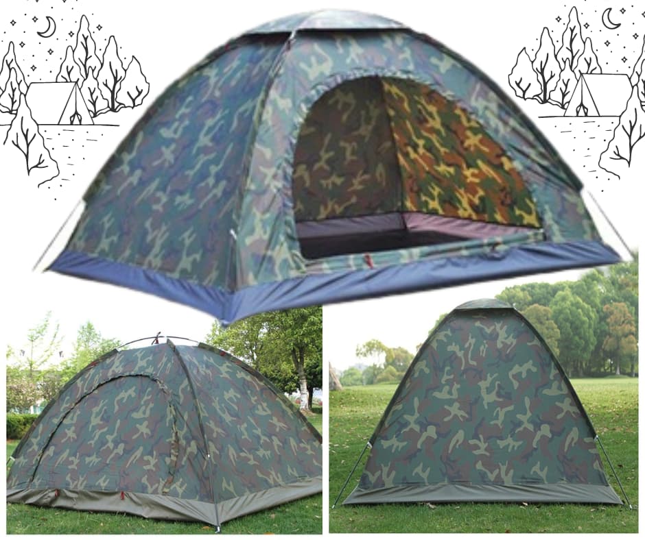 Tenda de Campismo Portátil Impermeável Tenda impermeável portátil - camuflagem