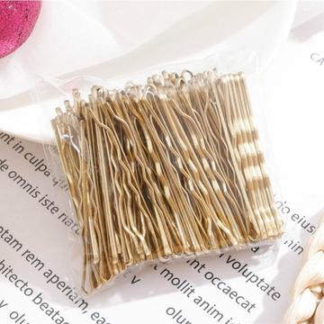 Conjunto de 100 ganchos de cabelo - ganchos de cabelo de 5cm para mulheres - dourado