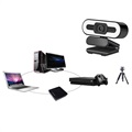 Webcam Full HD 1080p com Microfone e Luz de Preenchimento A55