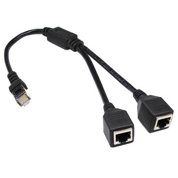 Repartidor de rede LAN Ethernet 2 em 1 - CAT5, CAT6, CAT7, RJ45