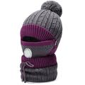Gorro de malha à prova de vento de inverno com 3 peças, máscara facial e aquecedor de pescoço