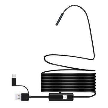Câmara endoscópica 3 em 1 à prova de água de 7mm para telemóvel - USB, MicroUSB, Type-C - 2m
