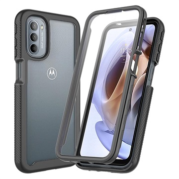 Capa 360 Série de Proteção para Motorola Moto G51 5G - Preto / Transparente