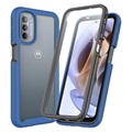 Capa 360 Série de Proteção para Motorola Moto G51 5G - Azul / Transparente