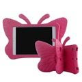 Capa 3D Shockproof para Crianças para iPad Mini 2, iPad Mini 3 - Borboleta - Cor-de-Rosa Forte