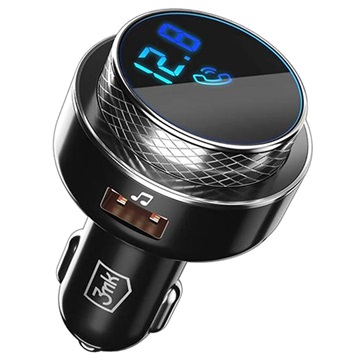 Transmissor FM Bluetooth / Carregador Rápido de Carro 3MK Hyper - 30W
