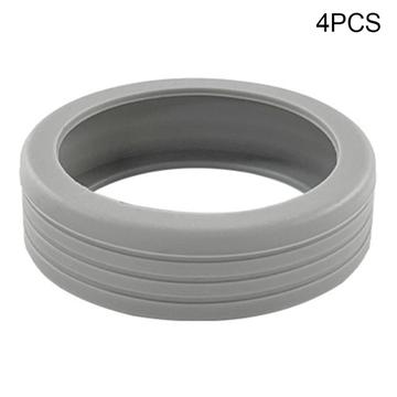 Conjunto de 4 peças de silicone para proteção de rodas de bagagem - Cinzento