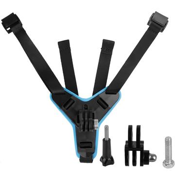 Suporte para capacete de motociclista 4 em 1 para GoPro - Azul