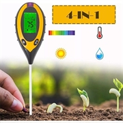 Medidor de pH e humidade 4 em 1 com ecrã LCD