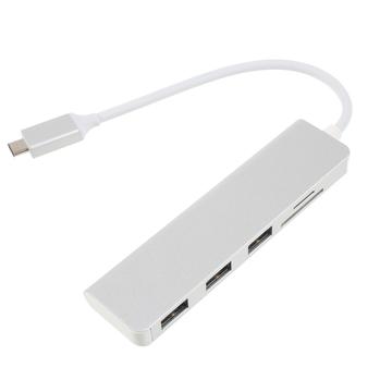 Hub USB-C 5 em 1 para 3x USB-A e leitor de cartões TF/SD