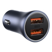 Carregador de automóvel Baseus Golden Contactor Pro CCJD-A0G, 2x USB, 40W - cinzento