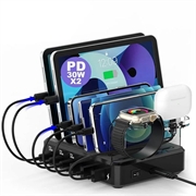 Estação de carregamento universal de 6 portas 018-3PD-2 - 110W - Preto