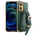 Capa 6D Crocodile para Samsung Galaxy S21 5G com Alça de Mão - Preta