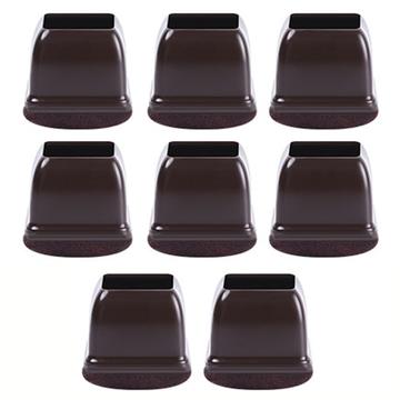 8 peças. Coberturas de pernas de cadeira quadradas com feltro - M - Café