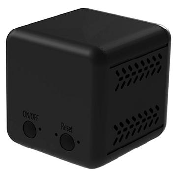 Mini câmara WiFi sem fios A19 com visão nocturna por infravermelhos e alarme de movimento - Preto