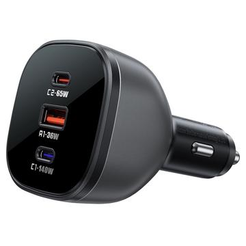 ACEFAST B14 165W USB + Carregador duplo tipo C para automóvel Adaptador de carregamento rápido para telemóvel