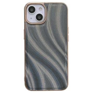 Capa em TPU Revestido Abstract Series para iPhone 14 - Cinzento