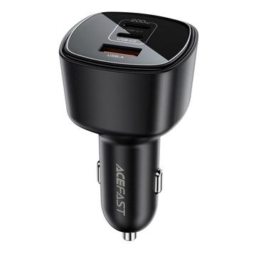 Carregador de isqueiro Acefast B18 200W - 2x USB-C, USB-A - Preto