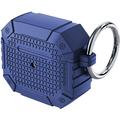 Capa TPU reforçada à prova de choque para AirPods 4 - Proteção de nível militar com mosquetão - Azul