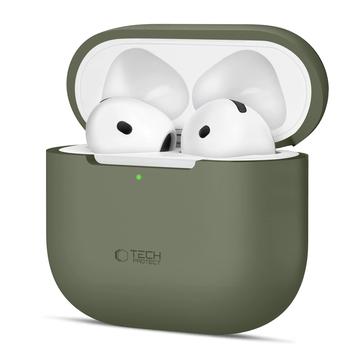 Capa de silicone Tech-Protect para AirPods 4 - Verde azeitona