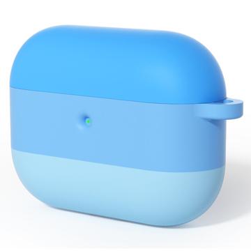 AirPods Pro 3 Capa de silicone à prova de choque gradiente com mosquetão - Azul