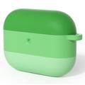 Capa de silicone à prova de choque gradiente para AirPods Pro 3 com mosquetão - Verde