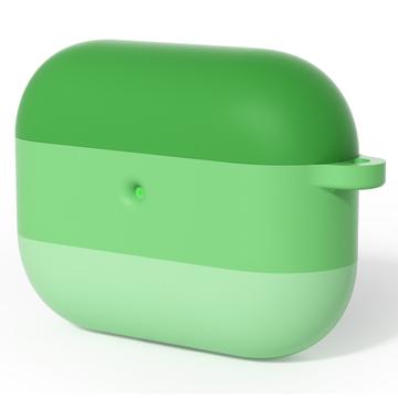 Capa de silicone à prova de choque gradiente para AirPods Pro 3 com mosquetão - Verde